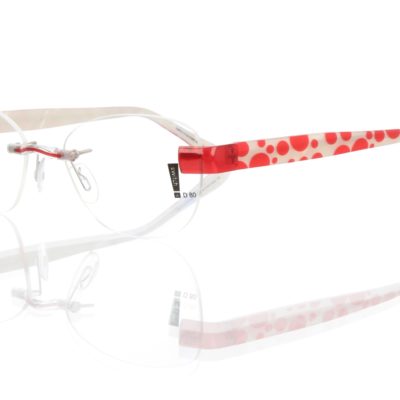 Switch It Garnitur 0252b Damenbrille Perlmutt Rot Innen Perlmutt Punkte (2)