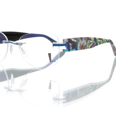 Switch It Garnitur 0298a Damenbrille Schwarz Türkis Gelb Blau Matt Schmetterlinge (2)