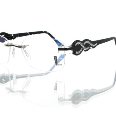 Switch It Garnitur 0945a Damenbrille Transparent Schwarz Glitter Silber (2)