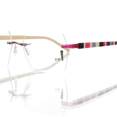 Switch It Garnitur 2069a Damenbrille Schwarz Weiß Rosa Lila Innen Creme (2)