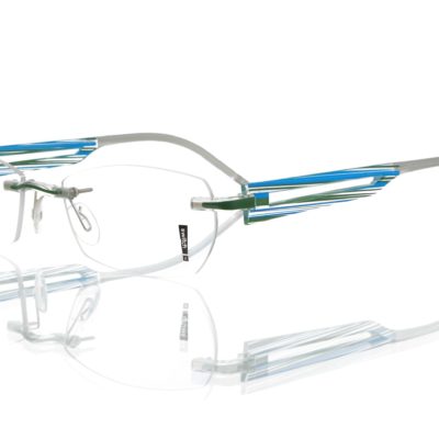 Switch It Garnitur 2438 Damenbrille Style Transparent Druck Grün Blau (2)