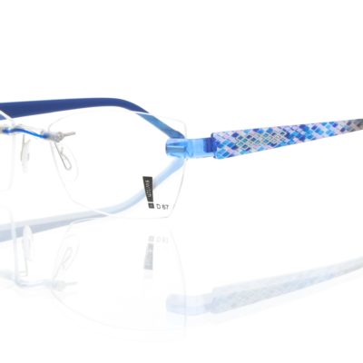 Switch It Garnitur 2456 Damenbrille Blau Rosa Schwarz Innen Dunkelblau Dekor Gold Rauten (2)