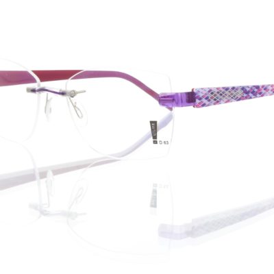 Switch It Garnitur 2457 Damenbrille Flieder Rosa Schwarz Innen Magenta Dekor Gold Rauten (2)
