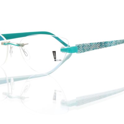 Switch It Garnitur 2458 Damenbrille Türkis Petrol Innen Petrol Dekor Gold Rauten (2)