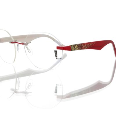 Switch It Garnitur 2479 Damenbrille Rot Matt Leo Silber Glitter Innen Transparent Weiß (2)