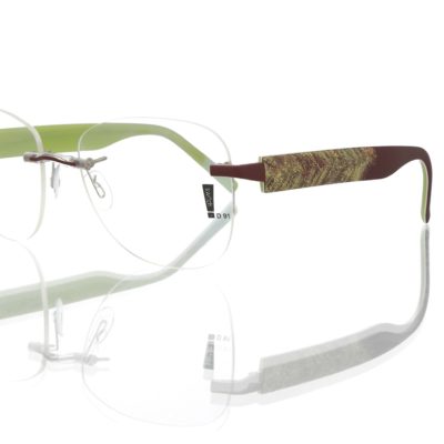 Switch It Garnitur 2480 Damenbrille Braun Matt Olivgold Glitter Innen Grün (2)