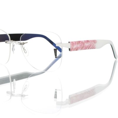 Switch It Garnitur 2481 Damenbrille Weiß Matt Pinkgold Glitter Innen Schwarz (2)