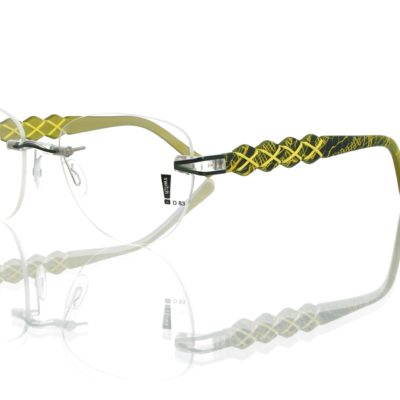Switch It Garnitur 2485 Damenbrille Lime Dunkelgrün Netz Gelb Gummis Gelb (2)