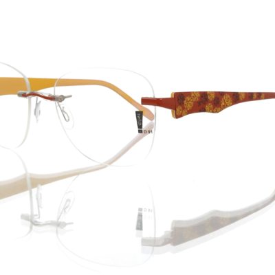 Switch It Garnitur 2488 Damenbrille Braun Gelb Dunkelbraun Blumen Innen Gelb (2)
