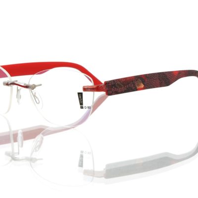 Switch It Garnitur 2499 Damenbrille Schwarz Rot Glitzer Druck Netz Innen Rot (2)