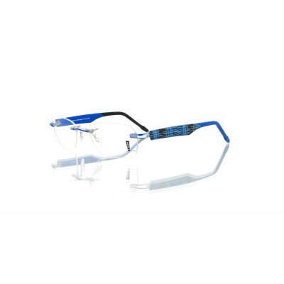 Switch It Garnitur 2503 Damenbrille Schwarz Blau Druck Blau Grau (2)