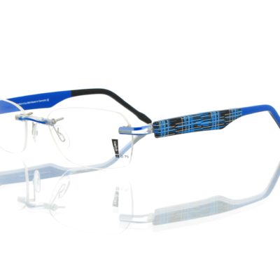Switch It Garnitur 2503 Damenbrille Schwarz Blau Druck Blau Grau (2)