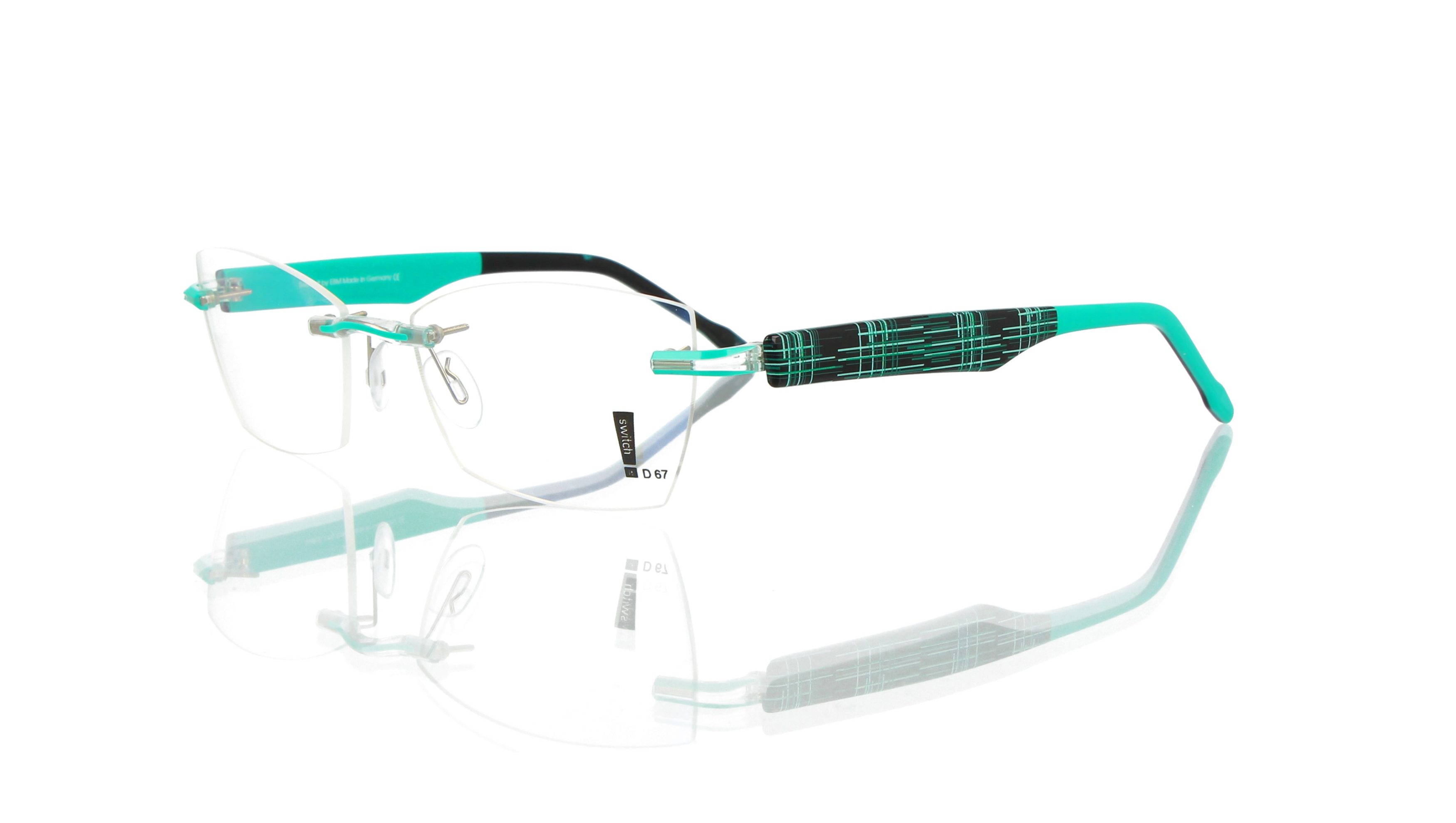 Switch it Garnitur 2504 Damenbrille schwarz grun Druck grun mint gunstig kaufen Optik Wolf Online Shop
