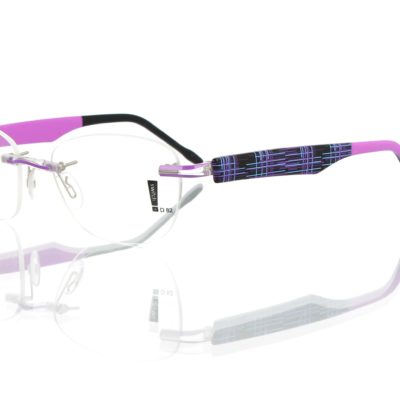 Switch It Garnitur 2506 Damenbrille Schwarz Violett Druck Violett Blau (2)