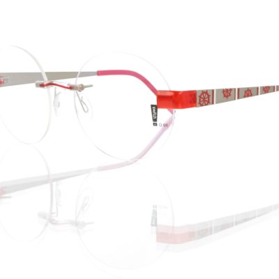Switch It Garnitur 3312 Damenbrille Palladium Matt Rot Weiß (2)