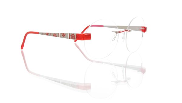 Switch It Garnitur 3312 Damenbrille Palladium Matt Rot Weiß (20)