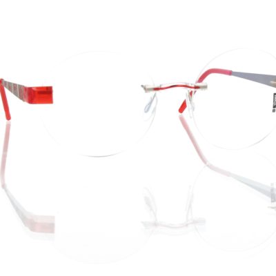 Switch It Garnitur 3312 Damenbrille Palladium Matt Rot Weiß (22)