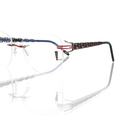 Switch It Garnitur 7031 Damenbrille Schwarz Rot Silber Matt Mäander (2)
