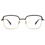 Colibris Eyewear Damenbrille Talvi mit eckiger Fassung in Schwarz-Gold, Vorderansicht.
