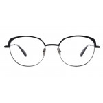 Damenbrille Colibris Eyewear Thea mit rundem, schwarzem Metallgestell, frontal abgebildet.