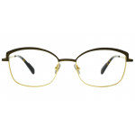Colibris Eyewear Damenbrille Tilda mit goldfarbenem, filigranem Rahmen und schwarzen Bügelenden.