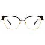Colibris Eyewear Brille Damen Tora, eckige Fassung in Schwarz und Gold, modisches Design.