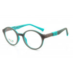 Vulkani VI 342 492 Kinderbrille Grau - Vollrandfassung in Panto-/Rundform aus Superflexi