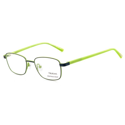 Vulkani VI 348 507 Kinderbrille Blau - rechteckige Vollrandfassung aus Edelstahl