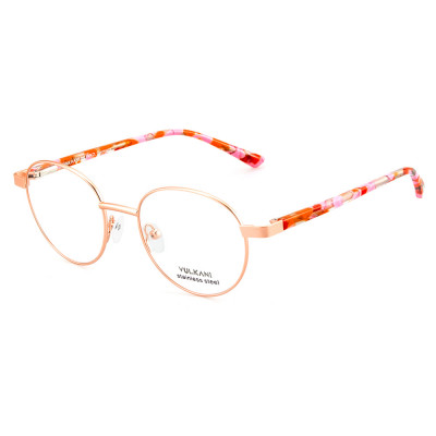 Vulkani VI 350 513 Kinderbrille Goldfarben - Vollrandfassung in Panto-/Rundform aus Edelstahl