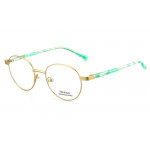 Vulkani VI 350 514 Kinderbrille Goldfarben - Vollrandfassung in Panto-/Rundform aus Edelstahl