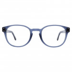 Unisexbrille Colibris Bert * mit rundem, blau-transparentem Rahmen, frontalansicht