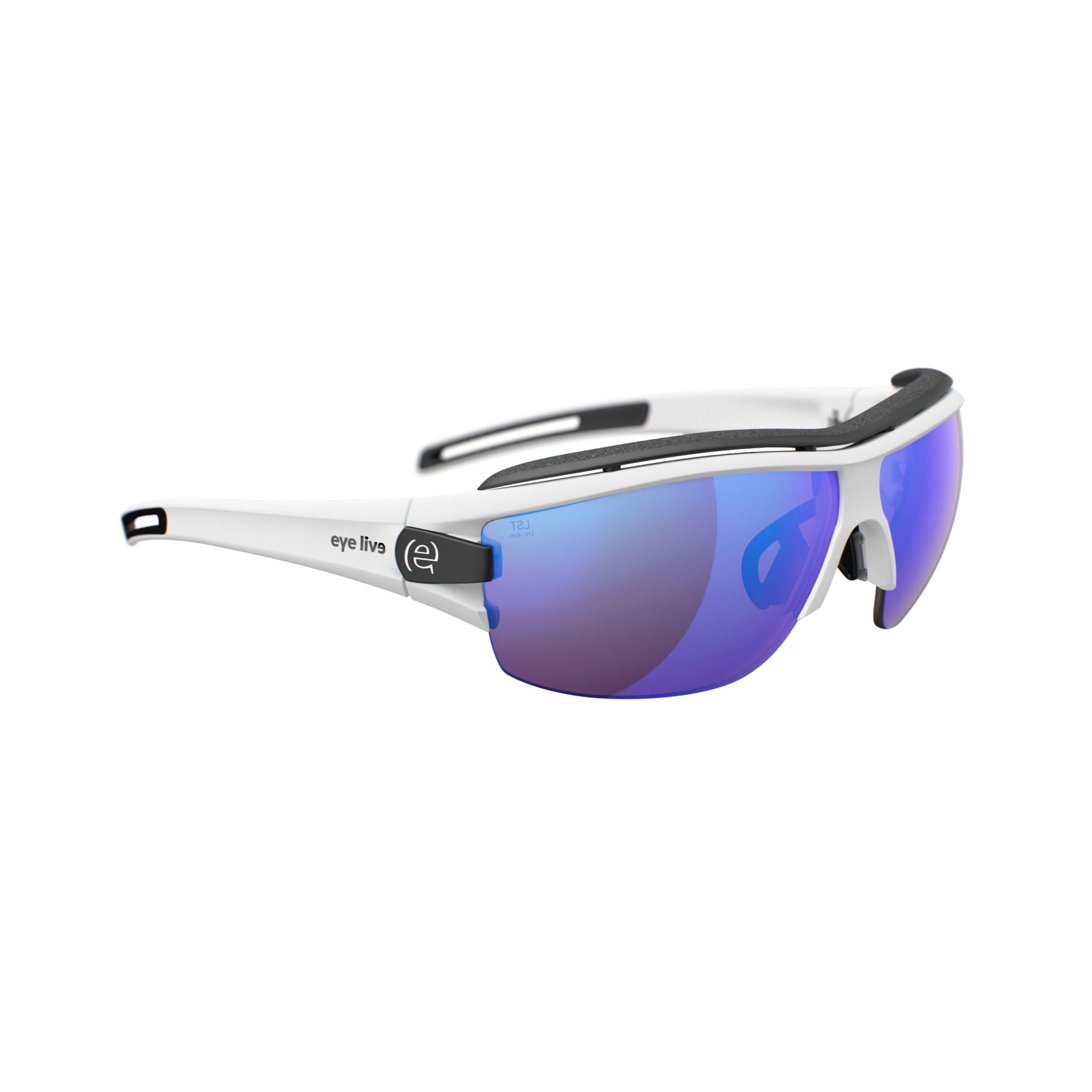 E030 75 1500 White Matt Lst Active Blue Mirror Bg White Sid