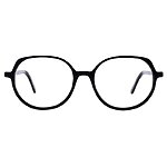 Damenbrille Colibris Emilia in Schwarz, rundes Gestell, modernes Design, frontal auf weißem Hintergrund.