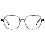 Damenbrille Colibris Emilia mit rundem, transparent-grauem Gestell, frontal abgebildet.