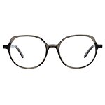 Damenbrille Colibris Emilia mit rundem, transparent-grauem Rahmen, Vorderansicht.
