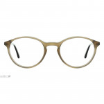 Unisexbrille Colibris Hannes mit rundem, transparent-braunem Rahmen, frontal abgebildet.