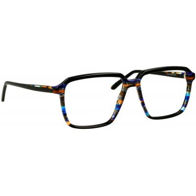 Herrenbrille Johann von Goisern J817 mit rechteckigem Rahmen in mehrfarbigem Design und schlanken Bügeln.