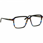 Herrenbrille Johann von Goisern J817 mit rechteckigem Rahmen in mehrfarbigem Design und schlanken Bügeln.