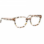 Unisexbrille Johann von Goisern J819 mit gemustertem Rahmen in lebhaften Farben und markantem Design.