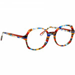 Damenbrille Johann von Goisern J820 mit buntem, runden Rahmen in lebhaften Farben und modernem Design.