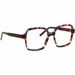 Damenbrille Johann von Goisern J824 mit buntem Rahmen und quadratischer Form, stilvoll und farbenfroh gestaltet.
