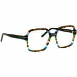 Damenbrille Johann von Goisern J824 mit viereckigem Rahmen in mehrfarbigem Design, auffällig und modisch.