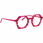 Damenbrille Johann von Goisern JA021 mit pinkfarbenem, geometrischem Gestell und einzigartigem Design.