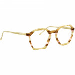 Unisexbrille Johann von Goisern JA025 mit achteckigem Rahmen in Beige- und Brauntönen aus leichtem Material.