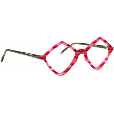 Unisexbrille Johann von Goisern JA027 mit roten, eckigen Rahmen und schlanken, dunklen Bügeln in modernem Design.