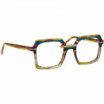 Damenbrille Johann von Goisern JA029 mit eckigem Gestell in mehrfarbigem Design und auffälliger Musterung.