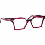 Damenbrille Johann von Goisern JA031 mit eckigem Rahmen in kräftigem Pink und lila Akzenten, stilvoll und modern.