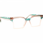 Damenbrille Johann von Goisern JA031 mit Rechteckrahmen, elegantem Farbverlauf in Beige und Grün sowie modernem Design.