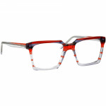 Herrenbrille Johann von Goisern JA032 mit eckigem Rahmen in Rot-Transparent, geeignet für stilbewusste Brillenträger.