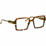 Damenbrille Johann von Goisern JA035 mit rechteckigem Gestell in mehrfarbigem Design und auffälliger Musterung.
